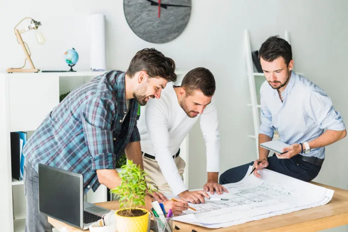 a image of team members standing together